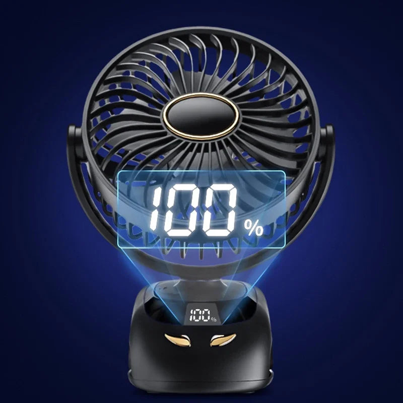 3000mAh Portable Clip Fans USB Rechargeable Wireless Handheld Desk Fan 90° Rotation Cooling 5 Speed Quiet Small Fan for Home