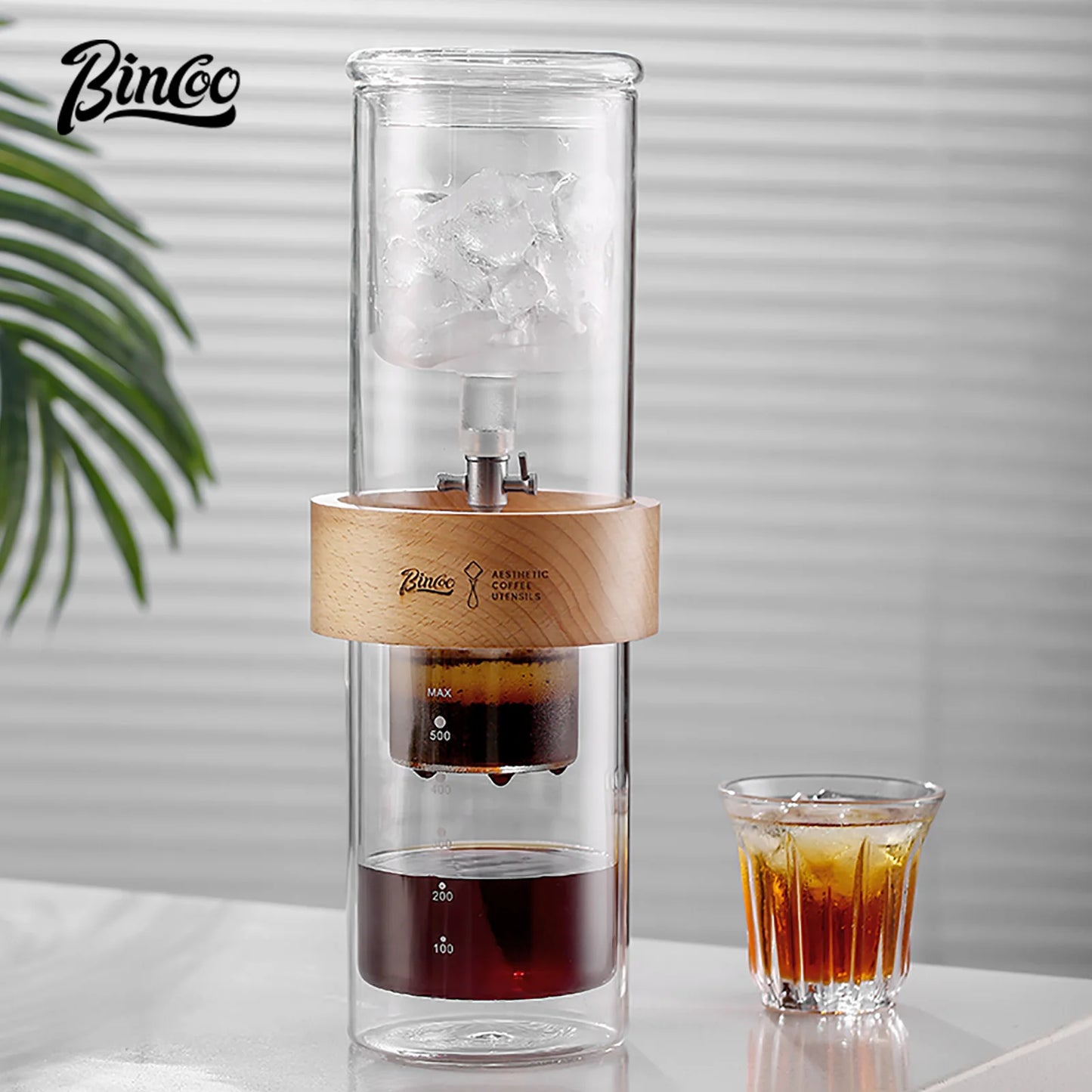 Glass Ice Drip Cold Brew Coffee Pot Portable Ice Cold Drinking Coffee Maker Home Kitchen Use Pour Over Kettle Removable Cleaning