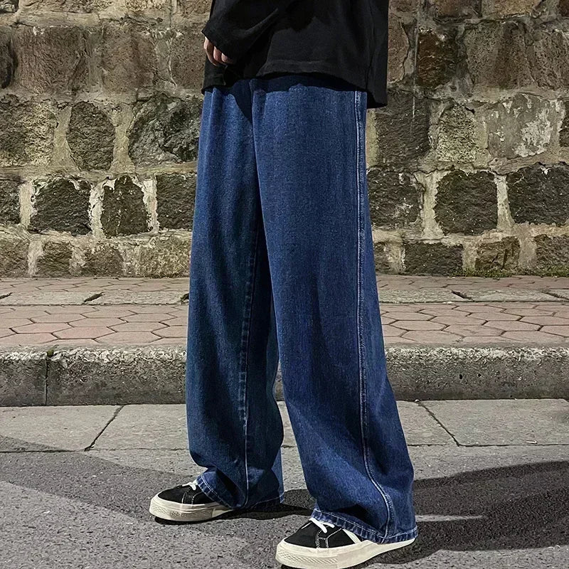 SHAN BAOC Loose Jeans Weit - Elastischer Bund Denims