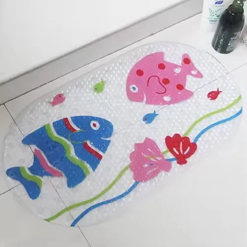 Cute Cartoon Anti-Slip PVC Bath Mats With Sucker 38cm*69cm Bathroom Multi-Color Carpet Bathtub Non-Slip Shower Soft Massage Pad