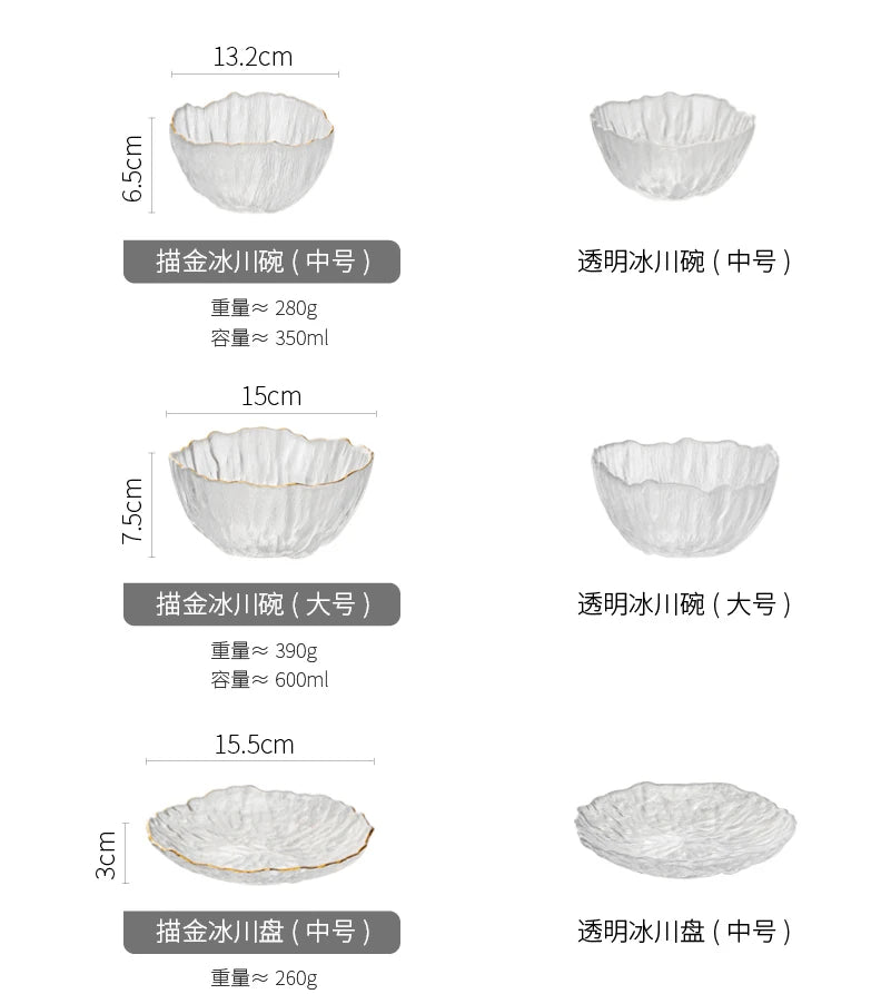 Luxus Glas Geschirr Set Haushalt Küche Zubehör Teller Und Schüssel Modern Hohe Beauty Dessert Schüssel Dim Sum Snack Teller