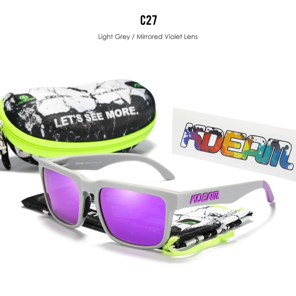 KDEAM Herren Polarisierte Sonnenbrille Quadratisch Casual Outdoor Sonnen Brille Frauen Unisex Sonnenbrille für Paare mit Neuer Verpackung