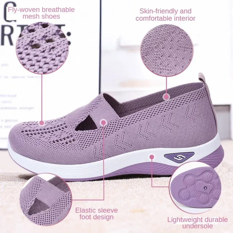 Schuhe Für Frauen Sommer Mode Frauen Cut-out Sneakers Casual Atmungsaktiv Slip On Walking Schuhe Leicht Outdoor Flach Schuhe