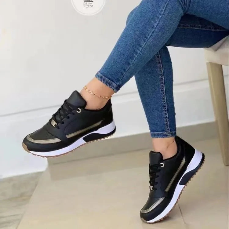 ZYXZ Sneakers Damen Atmungsaktiv - PU Obermaterial Flach 1cm