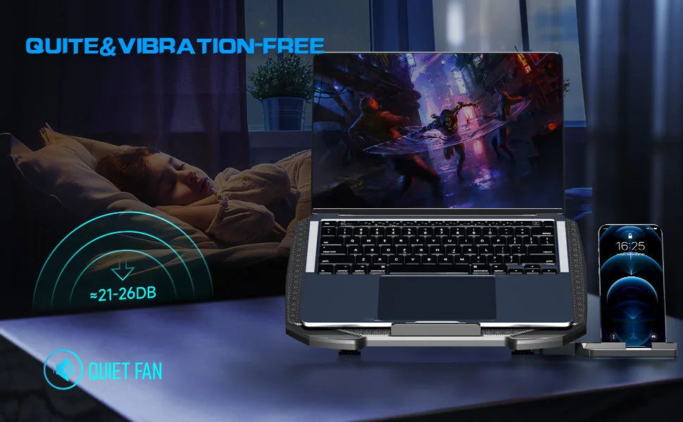 Laptop-Kühler 2025: COOLCOOLD 12-17" 5-Fans - Angle Adjustable Phone Collection