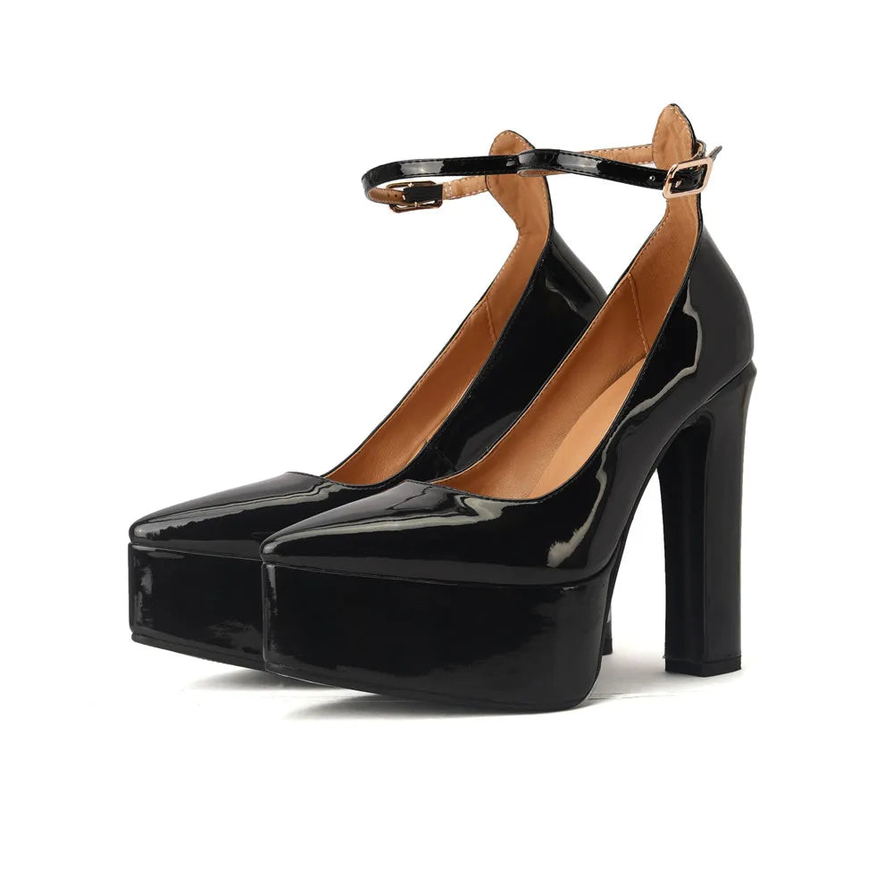 Lilyptuart Plateau Sandalen Elegant - 14cm Absatz, Leder