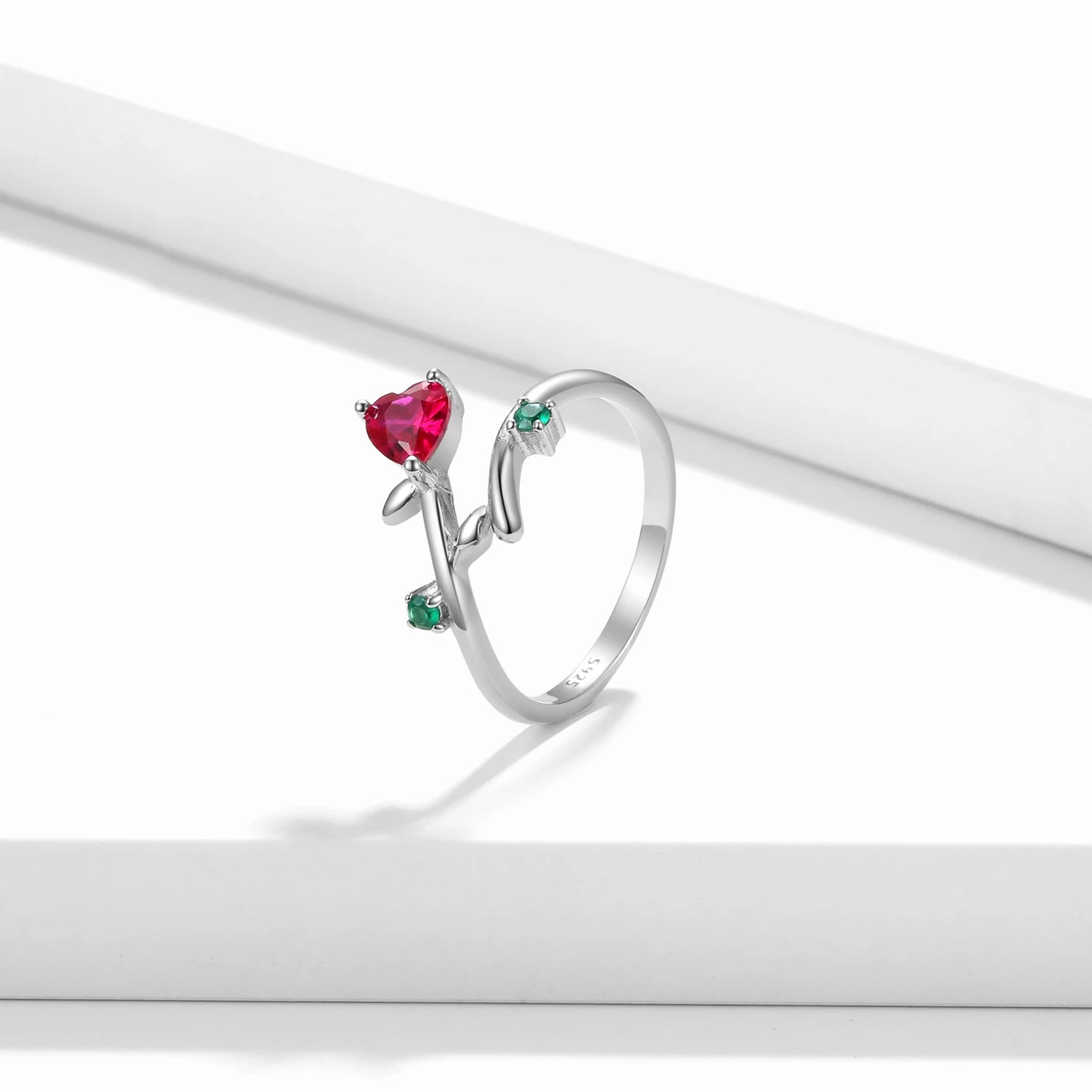JIUHAO Ring Romantisch Mehrlagig - 925 Silber Zirkon 2g