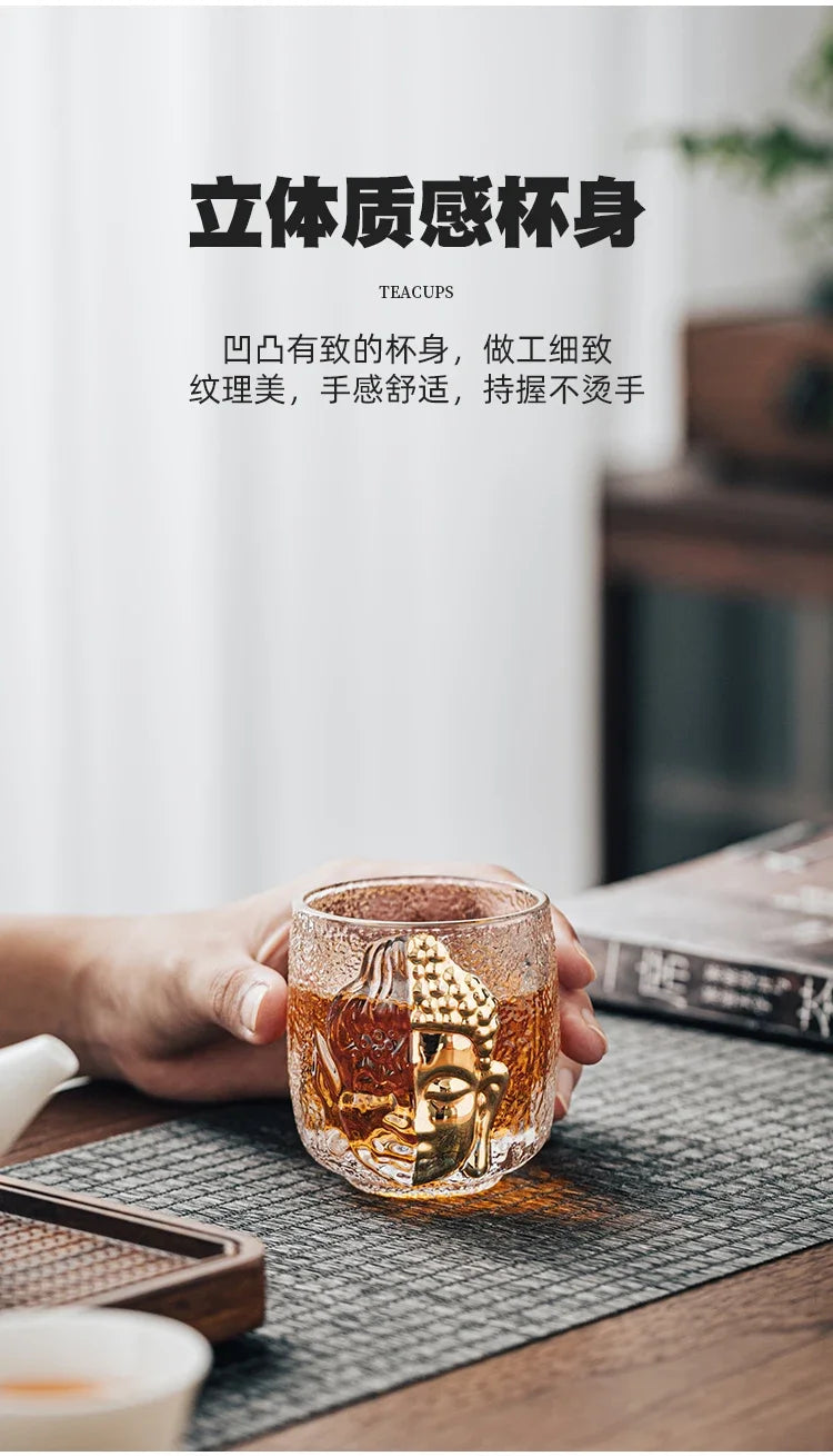 Master Cup Tea Set Luxury Crystal Glass Yinian Buddha Cup Jianzhan Household Cups Teaware Kitchen Dining Bar Home Garden