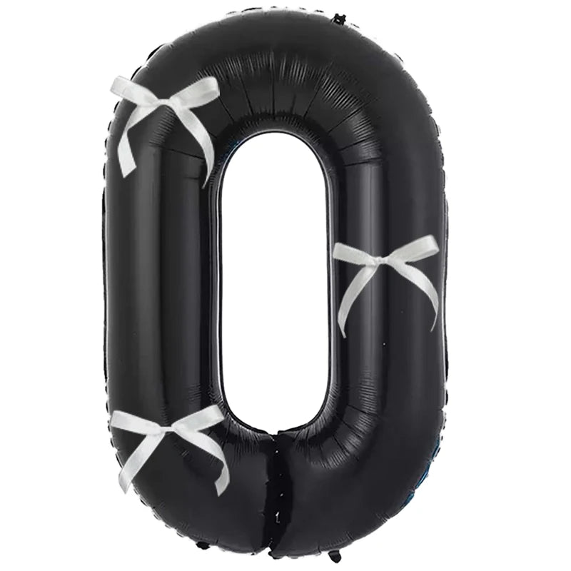 Choice 32 Zoll Folienballon Zahl - Schwarz 0-9 3 Schleifen