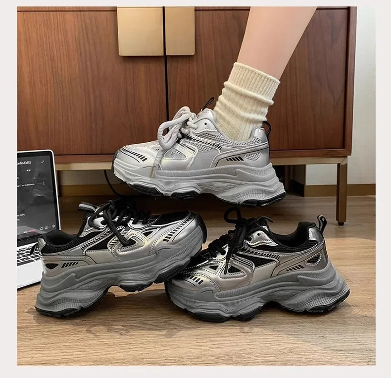 Fashion Platform Sneakers for Women Casual Non Slip Thick Sole Sports Shoes Woman Comfortable Casual Sports Shoes Zapatos Mujer