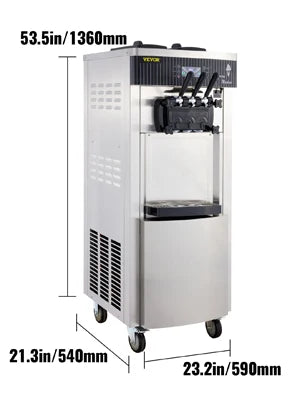 VEVOR 2200W Commercial Soft Ice Cream Maker Machine Ice Cream Maker Double 6L Hoppers Ice Cream Making Machine for restaurant
