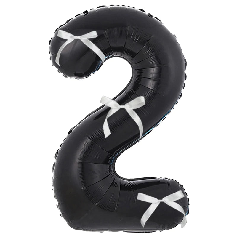 Choice 32 Zoll Folienballon Zahl - Schwarz 0-9 3 Schleifen