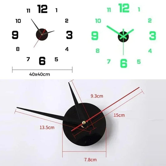 Creative Frameless DIY Wall Clock Wall Decoration Home Silent Clock Living Room Office Wall Decoration Art Bedroom Decor Modern