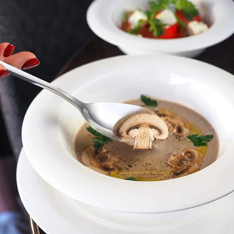 Koreanisch Edelstahl Besteck Set 2025 - Küche Lang Griff Löffel und Gabel - Tafelgeschirr Dessert Kaffee Teelöffel Suppe Löffel Utensilien