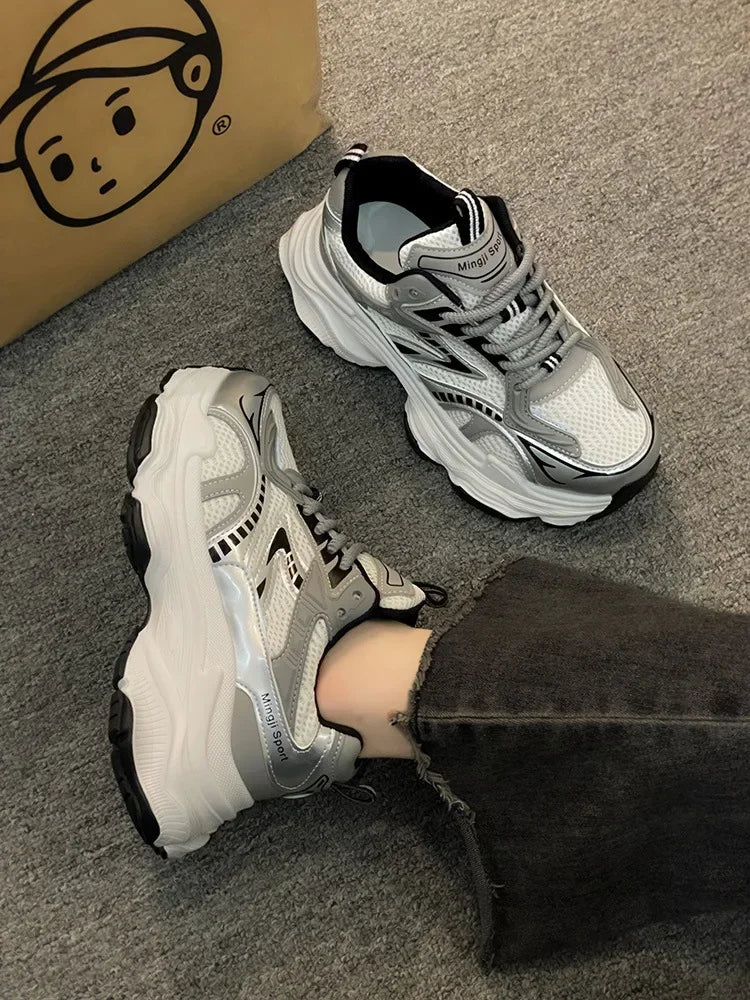 Platform-Sneaker 2025: YBQJOO Women Platform Sneakers 2025 Autumn New - Fashion Casual Lace Up Sports Shoes Woman Non Slip Walking Shoes Ladies Vulcanize Collection