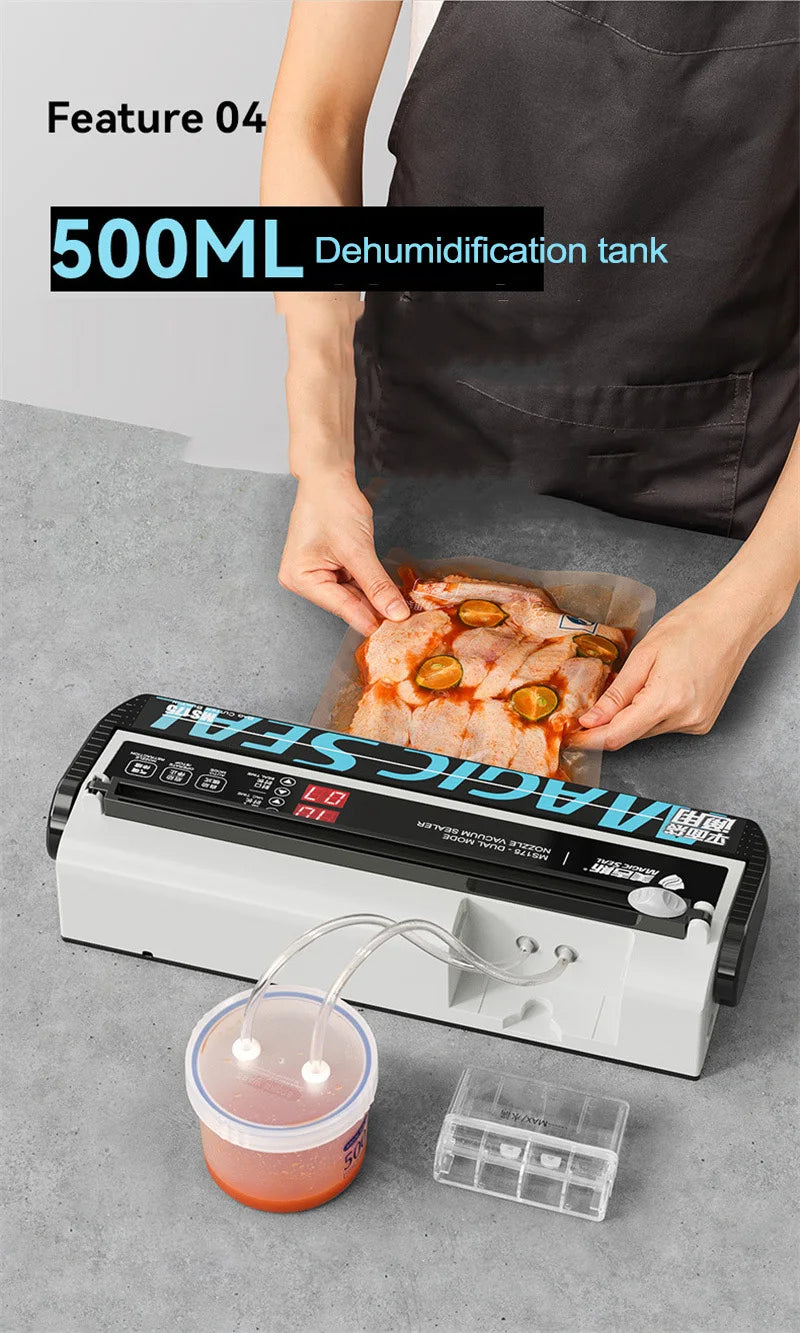 MS175 Vacuum Sealer Machine Wet Vacuum Sealer Packaging Machine Professional Food Plastic Bag Sealer 220V/110V