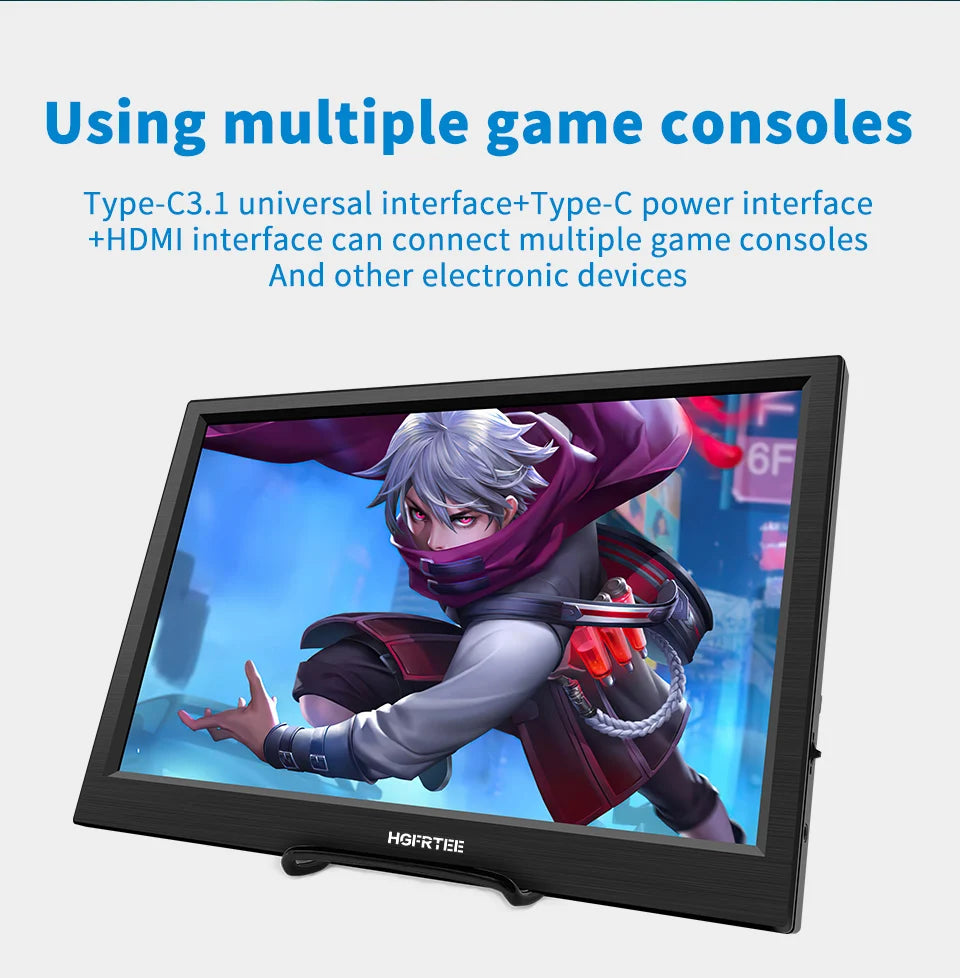 HGFRTEE 11,6 Zoll Portabler Monitor - Gaming- und Erweiterungsmonitor mit HDMI-Anschluss für Laptop, Switch, PS4 und Raspberry Pi