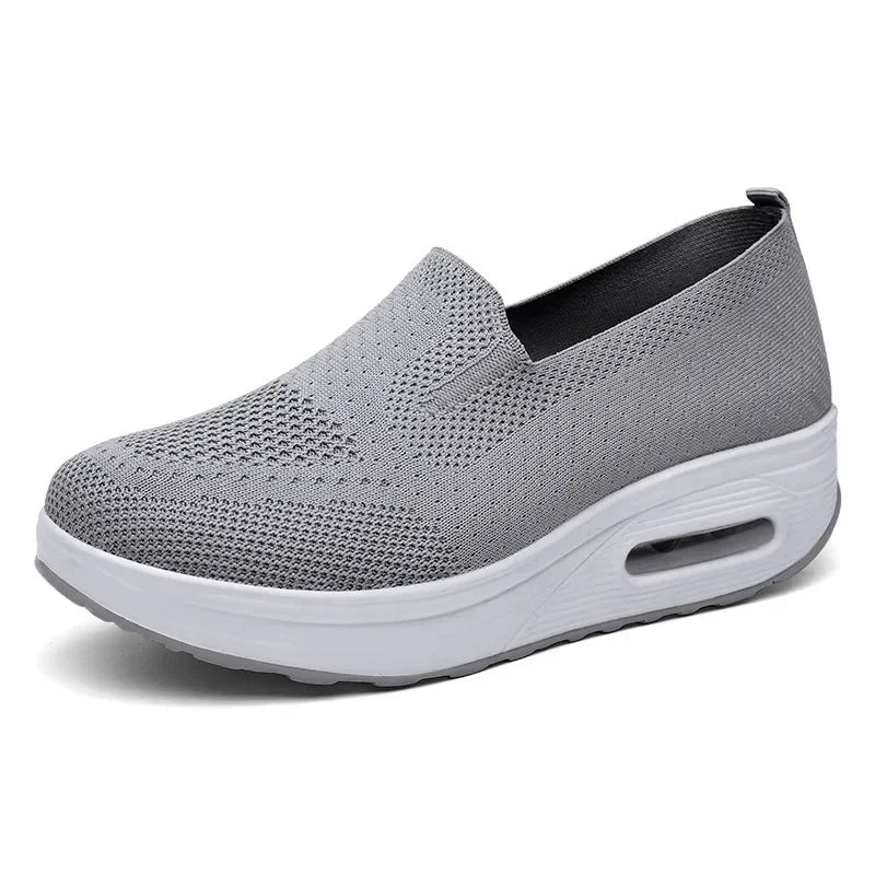 Women Fashion Vulcanized Sneakers Spring Platform Solid Color Flat Ladies Shoes Casual Breathable Wedges Ladies Walking Sneakers