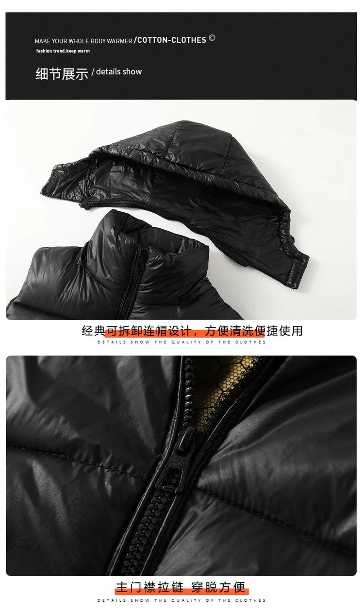 MAINKULCN Gepolsterte Baumwollweste Mit Kapuze - Reißverschluss, Baumwolle, Größen M XXL