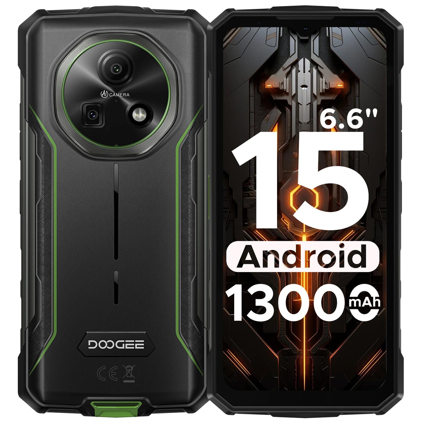 DOOGEE Fire 5 Outdoor-Smartphone - 13000mAh Akku, 6,6 Zoll Display, 12GB RAM