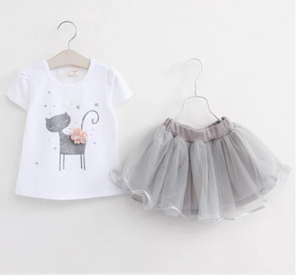 SH Baby Dress Mädchen Tutu Set - Baumwolle Kurzarm 1-5J