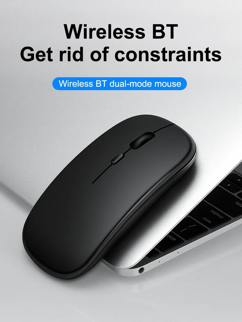 Wireless Maus Slim Bluetooth-kompatibel 2.4G Computer-Mäuse Portable Rechargeable/Battery Cordless Maus für iPad Laptop Desktop