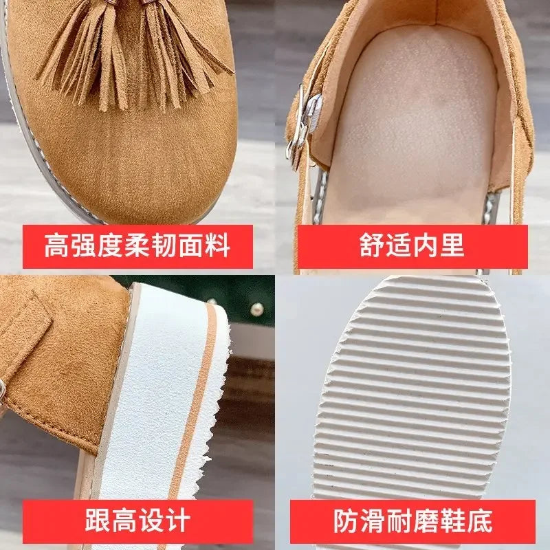 Women's Sandals Summer 2025 Casual Flat Platform Heel Tassel Buckle Strap Female Sandals Platform Vulcanized Shoes for Women New