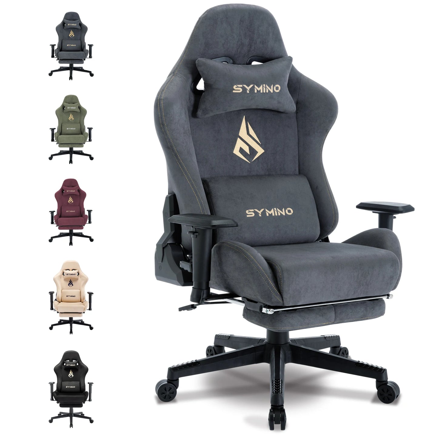 Gaming-Stuhl 2025: Symino Gaming Chair Ergonomic Gamer Chair Footrest - Breathable PC Chair Adjustable Lumbar Cushion Headrest Collection