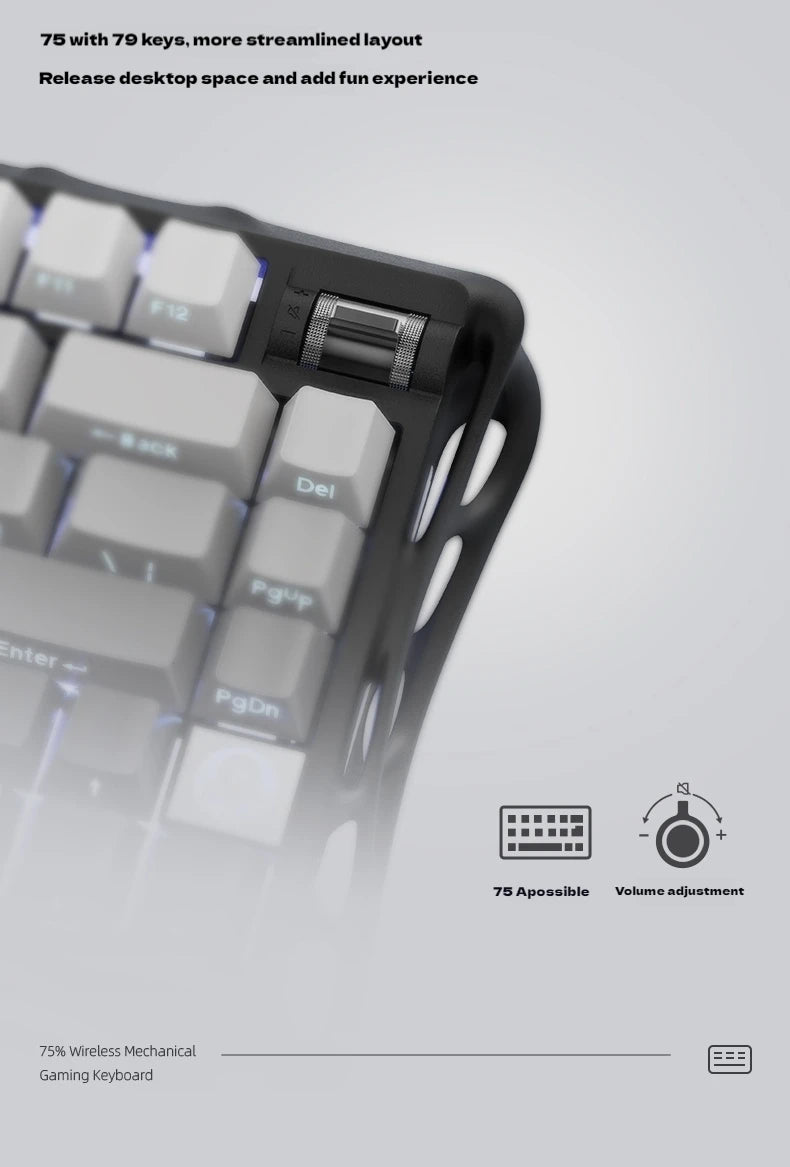 Gravastar 75k1 Mechanische Tastatur - RGB, BT, Alu, 2.4G