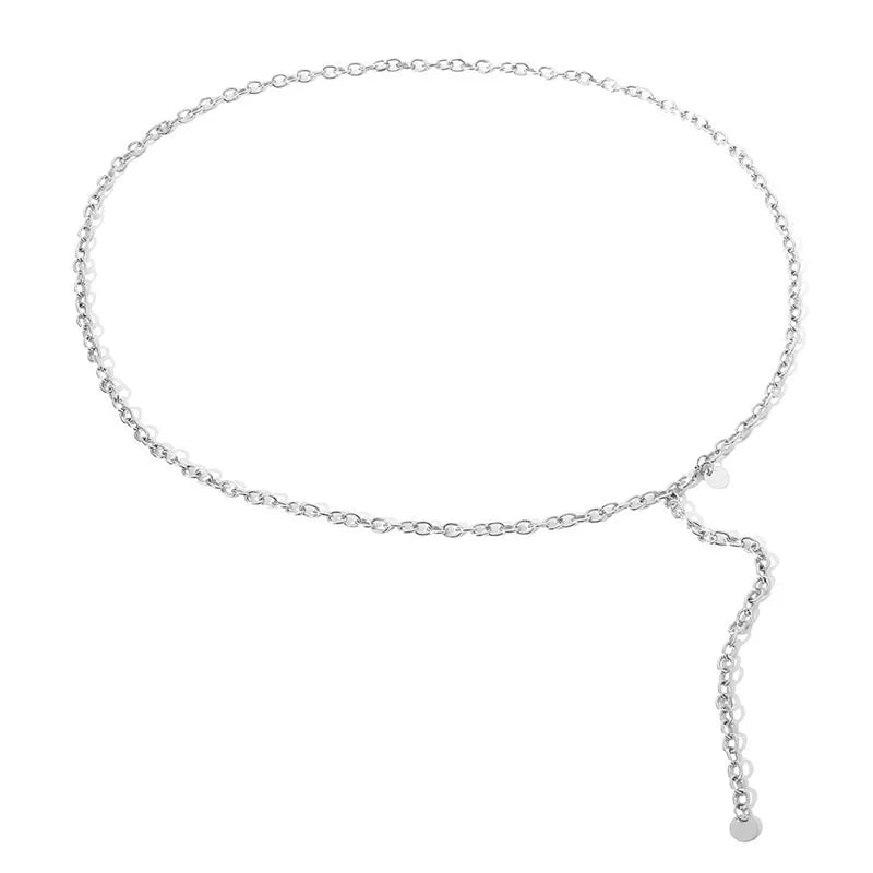 Women Fashion Belts Luxury Designer Belt Retro Silver Carved Hollow Out Chain Belt for Women Elegant Round Metal Women Belt