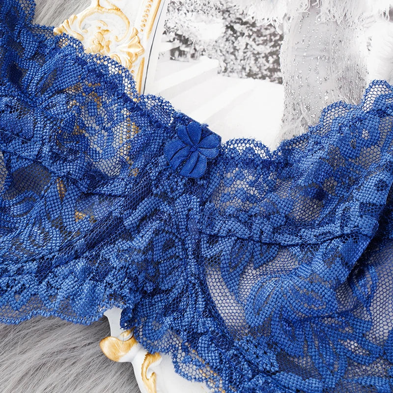 BH 2025: ALLTOOALL Plus Size Lace Push Up Bra Women Sexy Hollow Out Lingerie - Lady Lace Transparent Underwear Female Embroidery Solid Bra Collection