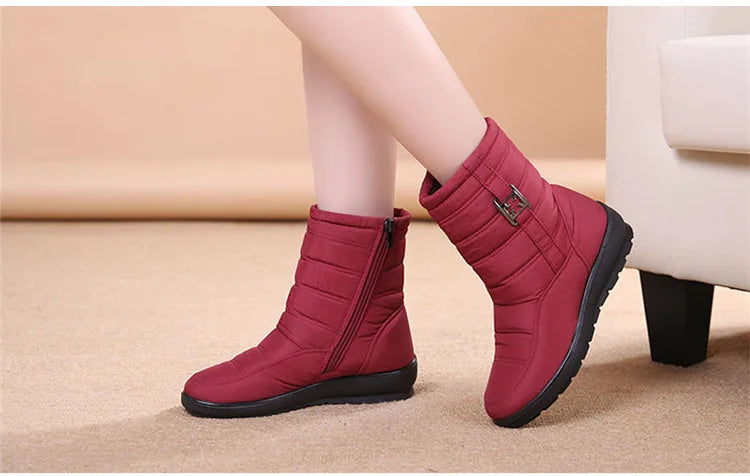 Waterproof Women Boots Winter Shoes Platform Wedge Snow Boots Comfort Thick Plush Warm Ankle Boots Female Mujer Sneakers Women