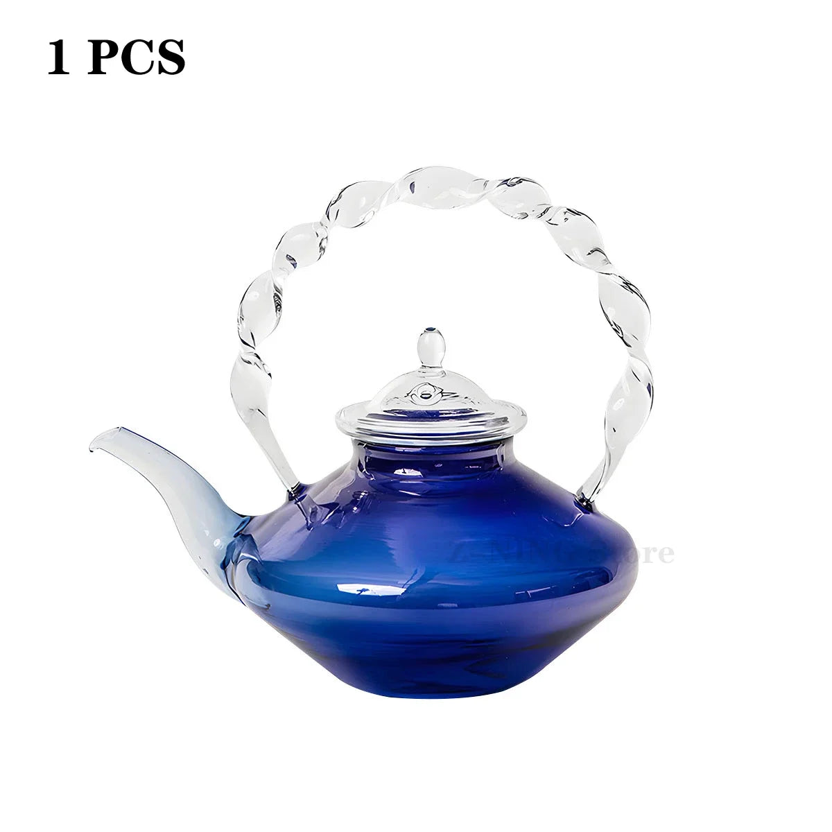 Blue Glass Teapot Teacup Tea Filter Mesh Glass Coffee Pot Heat-resistant Glass Pot Household Kitchen Kettle Exquisite Gift 2022
