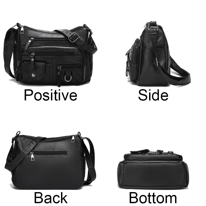 LANYIBAIGE Schultertasche Elegante - PU 12L Reißverschluss