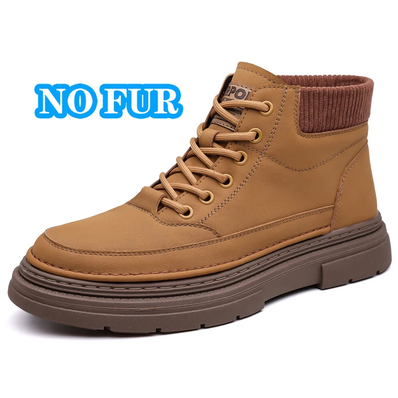 YEISNDOOCN Hochwertige Leder Stiefel - Größe EU 41-46 Schnürung