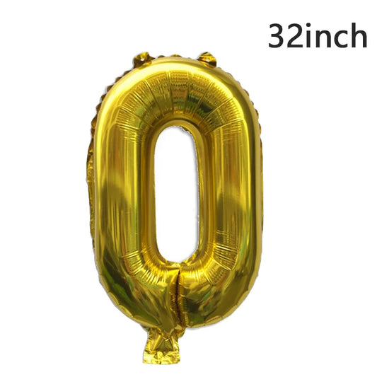 QIJOYJU Rosegold Zahlballon - 32 Zoll 1 Stück Nummer