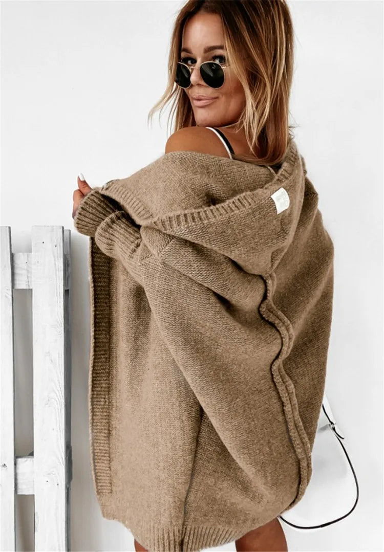 KapuzenPullover Fledermaus-Form - OneSize, 3/4-Ärmel, Stretch