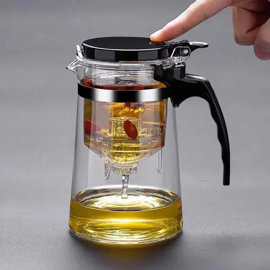 Tea Pots Heat Resistant Glass Tea Pot Tea Infuser Chinese Kung Fu Tea Set Kettle Coffee Glass Maker Convenient Office Tea Sets - Golden Bridge Store