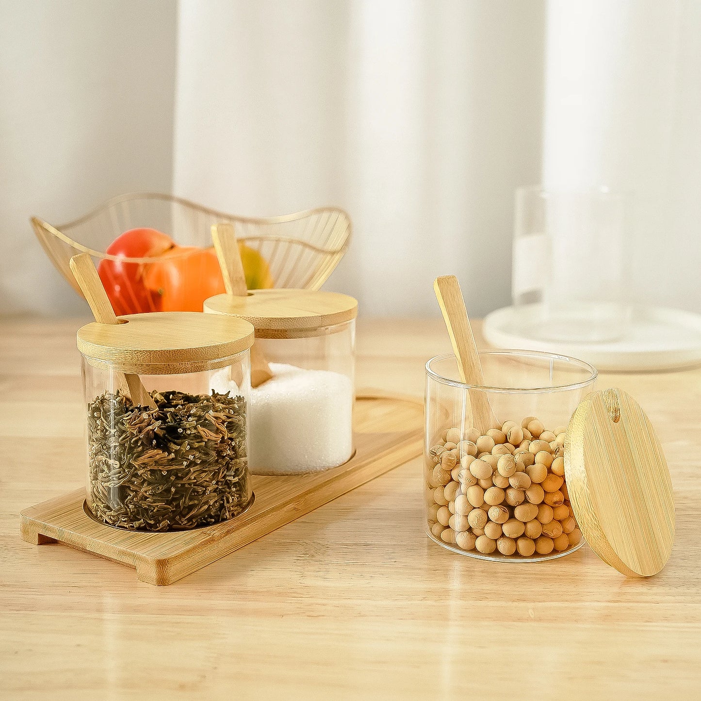 Glasio 3er Staubdichtes Gewürzglas Set - 3x150ml Glas