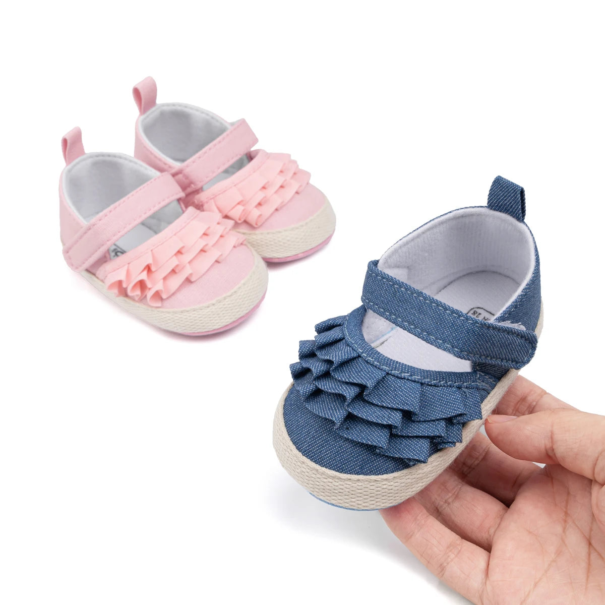 KIDSUN Schöne Spitze Baby Mädchen Schuhe 2025 - Frühling Herbst Baumwolle Sohle Rutschfest - Kleinkind Erste Laufschuhe Krippe Prinzessin Hochzeit