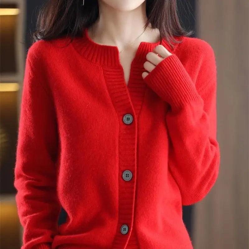 RankSweet Cardigan Winterschnitt Korean Style - Kuscheliger Strickpullover, Größe M, Gewicht 120–220 g/m²