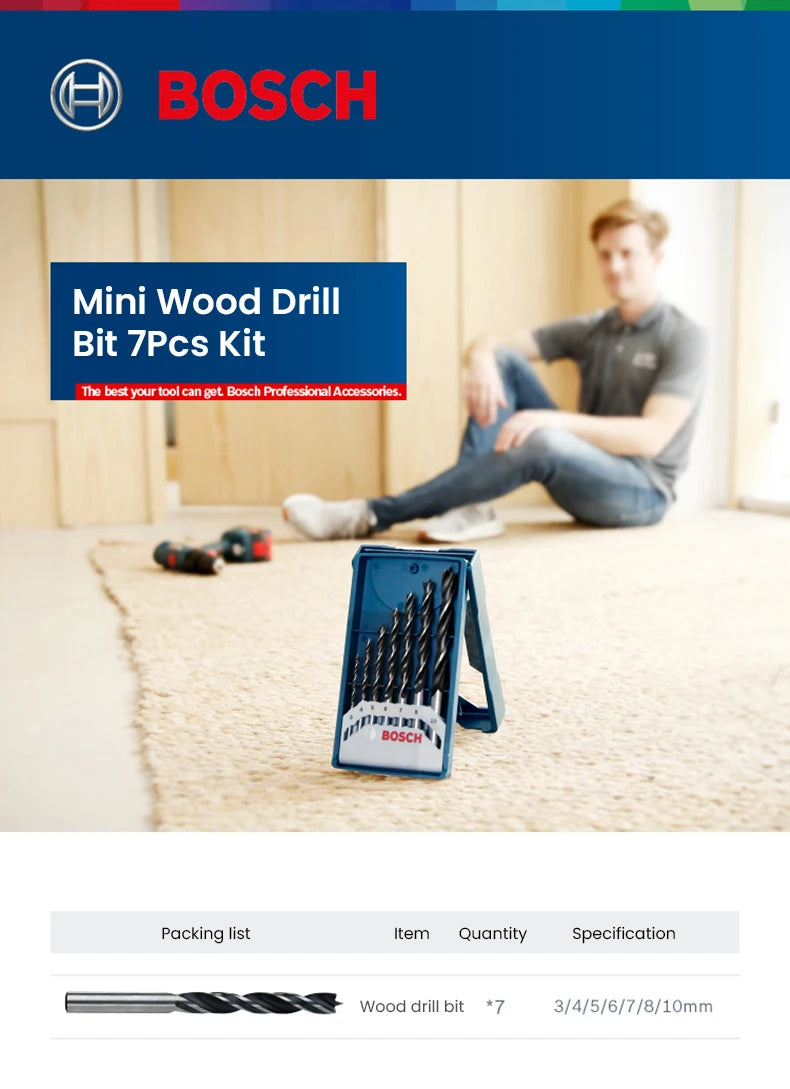 Bosch Twist Drill Combination Metal Drill Bit Woodworking Drill Bit Power Tools Screwdriver Head Mixed Set 7/15/25/33Pcs Accesso