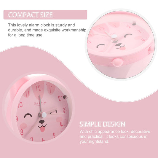 Clock Alarm Light Kids Night Bunny Travel Cute Table Desk Kitten Clocks Portable 12 S Bedroom Ages Lovely Aesthetic