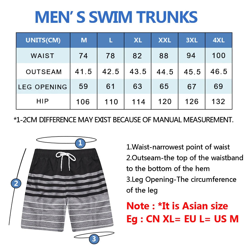 ESCATCH Herren Schwimmbekleidung 2025: Quick Dry Summer Beach Board Shorts Plus Size - Mens Swimwear Briefs Swim Trunks Male Sportswear Beachwear Fitness