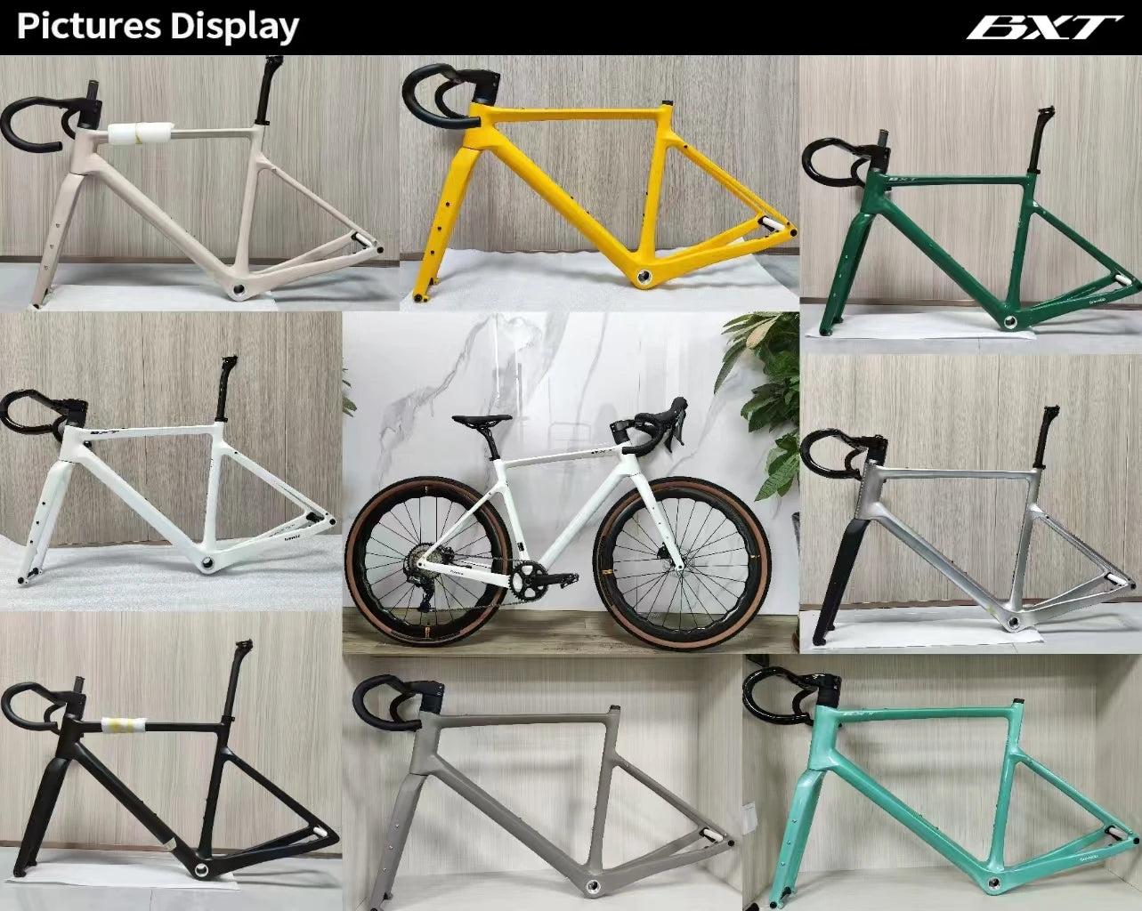 BXT Disc Brake Carbon Gravel Bike Frame 700C/27.5er Max Use 47C/2.1 Tire Carbon Gravel Bicycle Frame Thru Axle Carbon MTB Frame