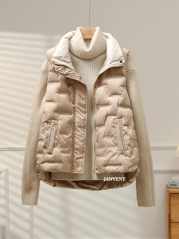 Janveny Steppweste Warm - Daunen ≥90%, Locker, Taschen