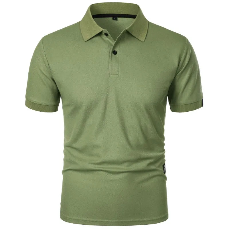 Neu Einfarbig Polo Shirt 2025 - Männer Kurz Ärmel Knopf T-Shirts Kragen - Leichtgewicht Streetwear Sport Casual Tops