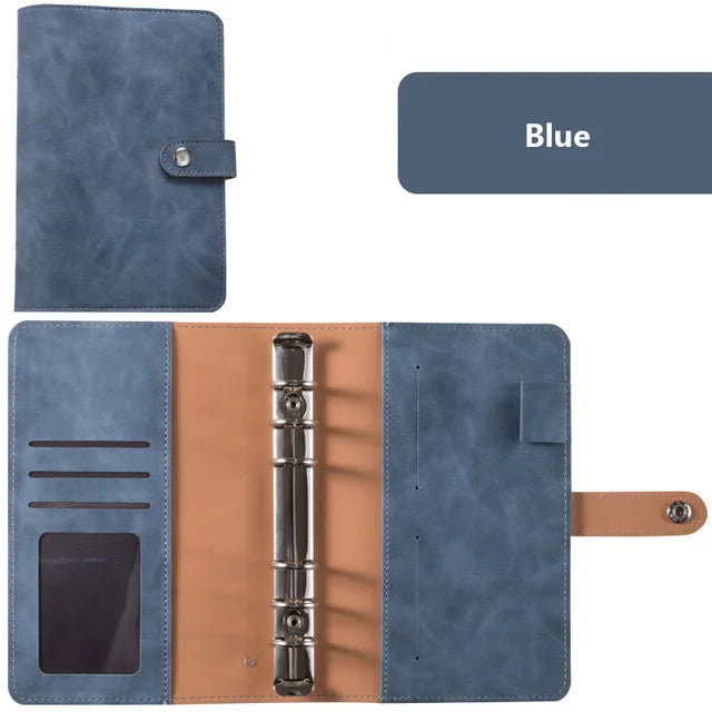 PU Leder Notizbuch A6 2025 - DIY Planner Organizer 8 Taschen Budget Sheets Schule
