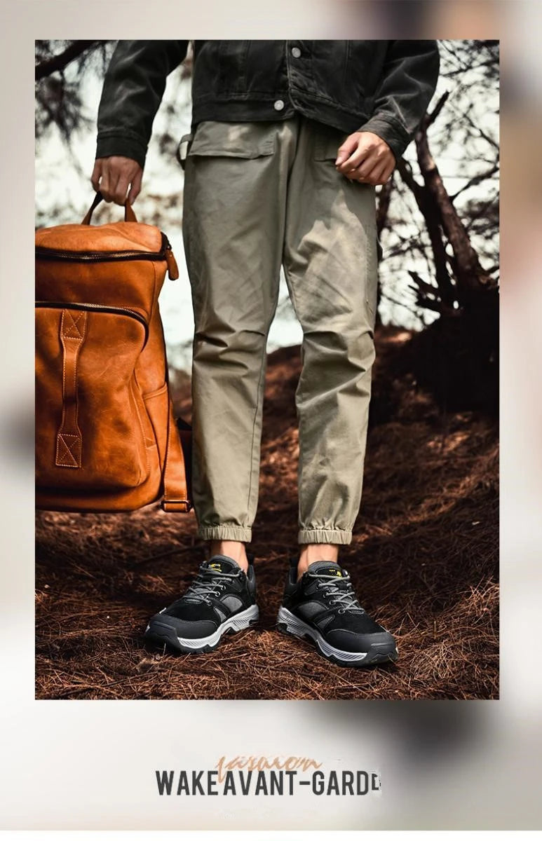 Men Sneakers Casual Breathable Hiking Walking Shoes Man Outdoor Fashion Leather Anti-slip Climbing Trekking Sneakers Footwears
