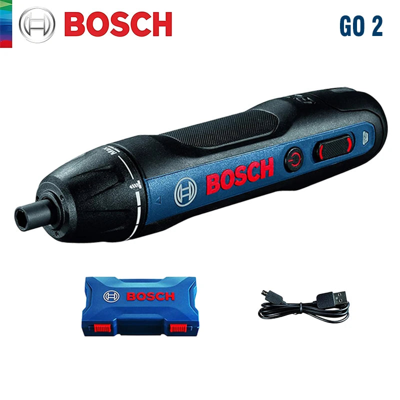 Bosch GO 3 /GO2 Cordless Screwdriver 3.6V Rechargeable Electric Screw Driver Multi-Function Drill Repairing Power Tools Kit GO 2